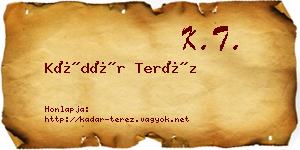 Kádár Teréz névjegykártya
